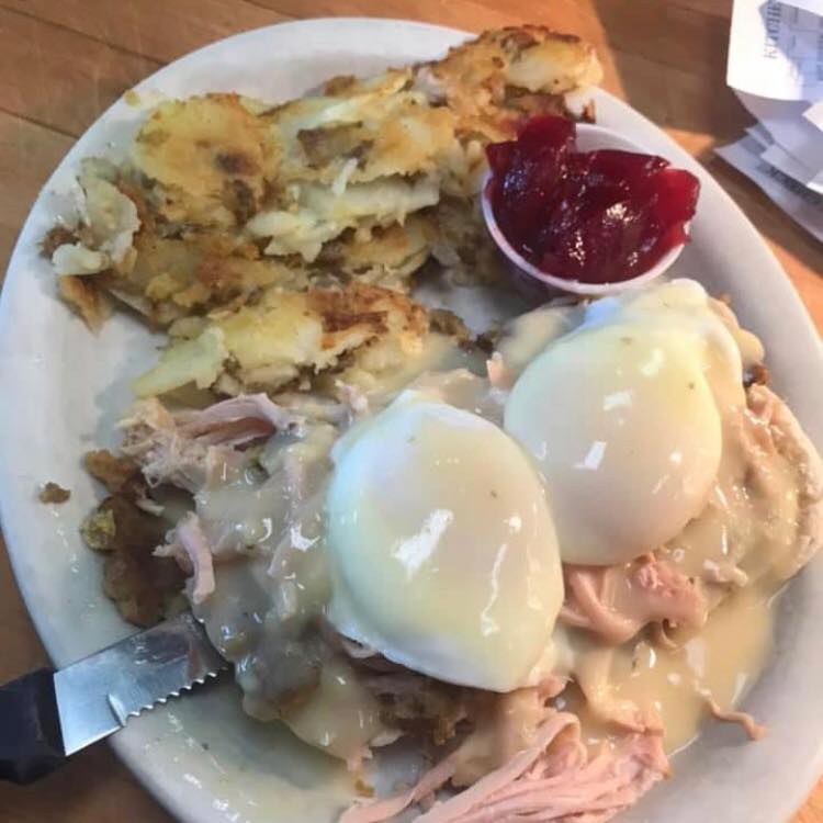 poached eggs and potatoes